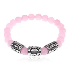 Браслет Женское счастье, нат.камень Розовый кварц 8мм BSRX8-05