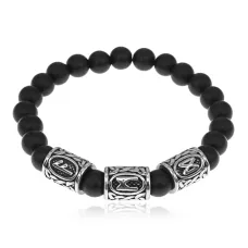 Браслет Защита от сглаза, порчи, зла, синт.камень Шунгит 8мм BSRX8-06