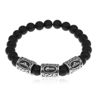 Браслет Защитный Барьер, синт.камень Шунгит 8мм BSRX8-10