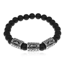 Браслет Защитный Барьер, синт.камень Шунгит 8мм BSRX8-10