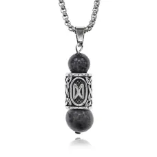 Кулон-амулет Дагаз с руной из нержавеющей стали, Лабрадор KULN-05