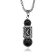 Кулон-амулет Кеназ с руной из нержавеющей стали, Черный агат KULN-38