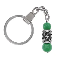 Брелок-амулет Соулу с руной из нержавеющей стали, Нефрит BKN-02