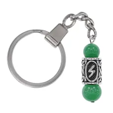 Брелок-амулет Соулу с руной из нержавеющей стали, Нефрит BKN-02