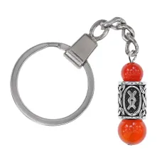 Брелок-амулет Ингуз с руной из нержавеющей стали, Сердолик BKN-09