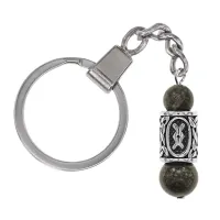 Брелок-амулет Ингуз с руной из нержавеющей стали, Унакит BKN-10