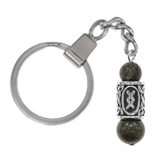 Брелок-амулет Ингуз с руной из нержавеющей стали, Унакит BKN-10