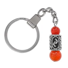 Брелок-амулет Йера с руной из нержавеющей стали, Сердолик BKN-14