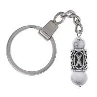 Брелок-амулет Гебо с руной из нержав. стали, Кахолонг BKN-15