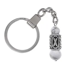 Брелок-амулет Гебо с руной из нержав. стали, Кахолонг BKN-15