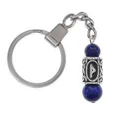 Брелок-амулет Турисаз с руной из нержав. стали, Лазурит BKN-18