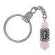 Брелок-амулет Лагуз с руной из нержав. стали, Розовый кварц BKN-21
