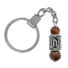Брелок-амулет Уруз с руной из нержавеющей стали, Тигровый глаз BKN-25