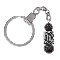 Брелок-амулет Уруз с руной из нержавеющей стали, Гранат BKN-26