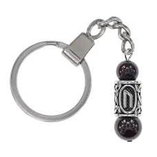 Брелок-амулет Уруз с руной из нержавеющей стали, Гранат BKN-26