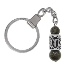 Брелок-амулет Альгиз с руной из нержавеющей стали, Унакит BKN-32