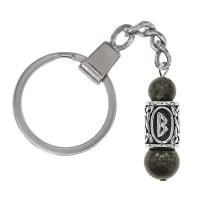 Брелок-амулет Беркана с руной из нержавеющей стали, Унакит BKN-41