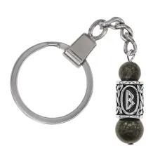 Брелок-амулет Беркана с руной из нержавеющей стали, Унакит BKN-41