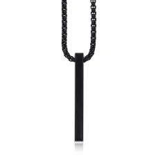 Кулон на цепочке, 35х3мм, цвет черный BJK471-02