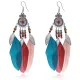 Серьги с перьями, 12х2х1см, разноцветные SE312-02