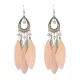 Серьги Капля с перьями, 12,5х2,5х1см SE318