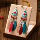 Серьги с перьями, 12,5х2,5х1см, разноцветные SE321-01