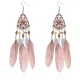 Серьги с перьями, 12,5х2,5х1см, цвет бежевый SE321-02