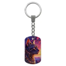 Брелок-жетон с изображением Кошка сюрреализм ZH-0035