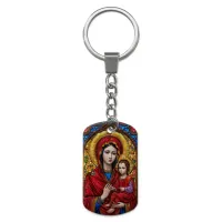 Брелок-жетон с изображением Дева Мария и Иисус ZH-0037