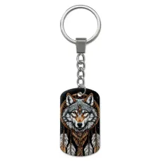 Брелок-жетон с изображением Волк ловец снов ZH-0058