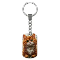 Брелок-жетон с изображением Рыжий кот ZH-0073