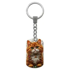 Брелок-жетон с изображением Рыжий кот ZH-0073