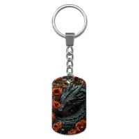 Брелок-жетон с изображением Дракон и розы ZH-0078