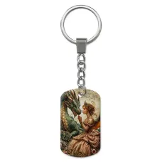 Брелок-жетон с изображением Девушка и дракон ZH-0079