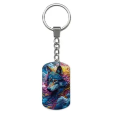 Брелок-жетон с изображением Волк сюрреализм ZH-0081