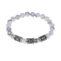 Браслет Лечебный женский оберег нат.камень Кахолонг 8мм BSR092