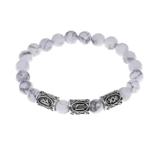 Браслет Лечебный женский оберег нат.камень Кахолонг 8мм BSR092