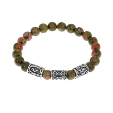 Браслет Здоровая жизнь нат.камень Унакит 8мм BSR096