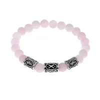 Браслет Приворотный оберег нат.камень Розовый кварц 8мм BSR097