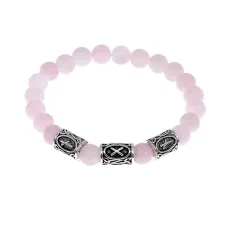 Браслет Приворотный оберег нат.камень Розовый кварц 8мм BSR097