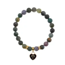 Браслет Знаки Зодиака Овен, нат.кам. Яшма 8мм BS-CR-0871