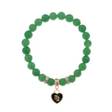 Браслет Знаки Зодиака Дева, нат.кам. Нефрит 8мм BS-CR-0876