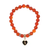 Браслет Знаки Зодиака Скорпион, нат.кам. Сердолик 8мм BS-CR-0878