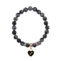 Браслет Знаки Зодиака Стрелец, нат.кам. Обсидиан 8мм BS-CR-0879