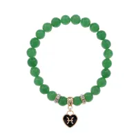 Браслет Знаки Зодиака Рыбы, нат.кам. Нефрит 8мм BS-CR-0882