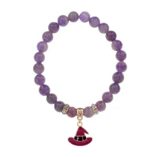Браслет Шляпа (магический дар) нат.кам. Аметист 8мм BS-CR-0903