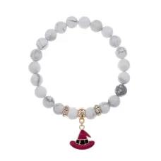 Браслет Шляпа (магический дар) нат.кам. Кахолонг 8мм BS-CR-0907