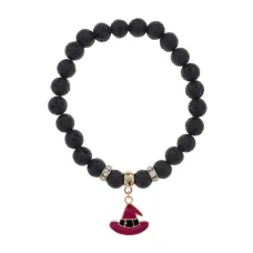 Браслет Шляпа (магический дар) нат.кам. Лава 8мм BS-CR-0909