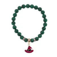 Браслет Шляпа (магический дар) синт.кам. Малахит 8мм BS-CR-0912