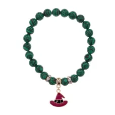 Браслет Шляпа (магический дар) синт.кам. Малахит 8мм BS-CR-0912